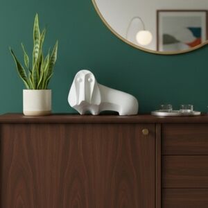 Abstract Ceramic Dog Figurine